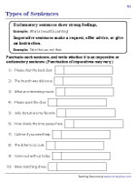 types of sentences worksheet pdf