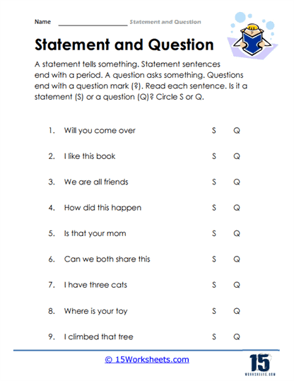types of sentences worksheet pdf