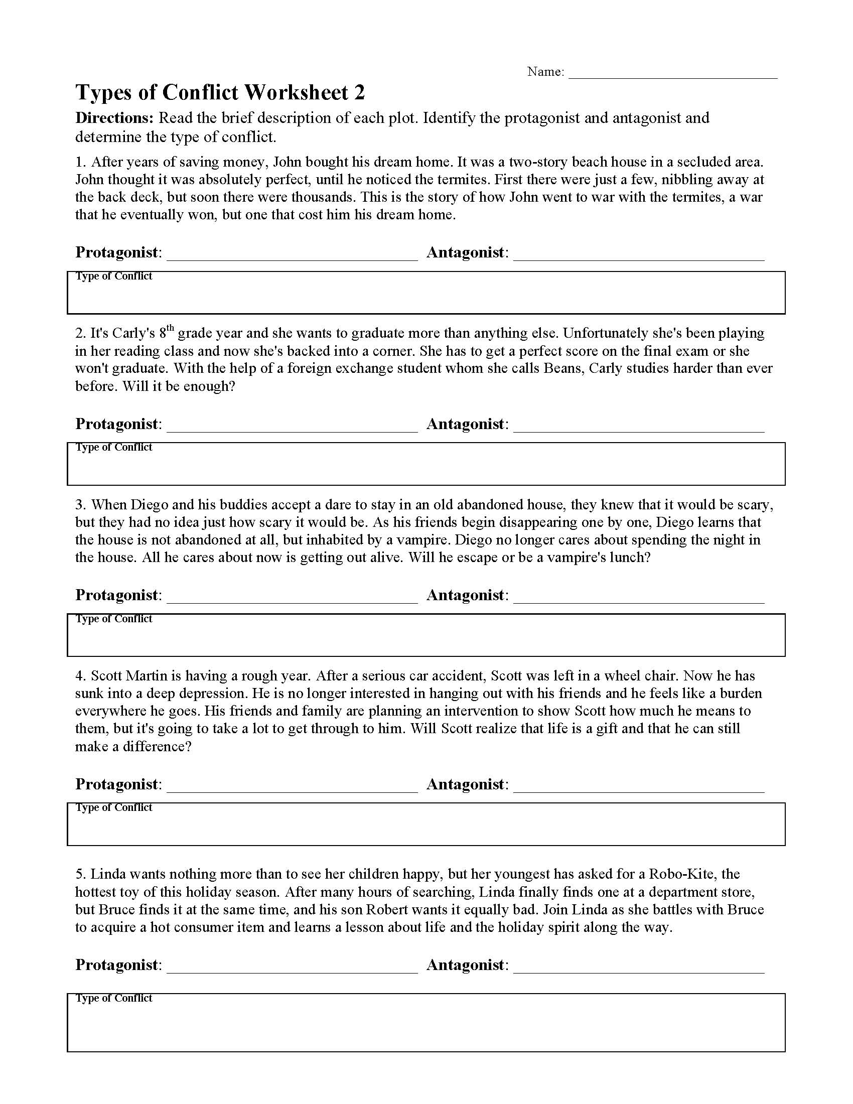 types of worksheet