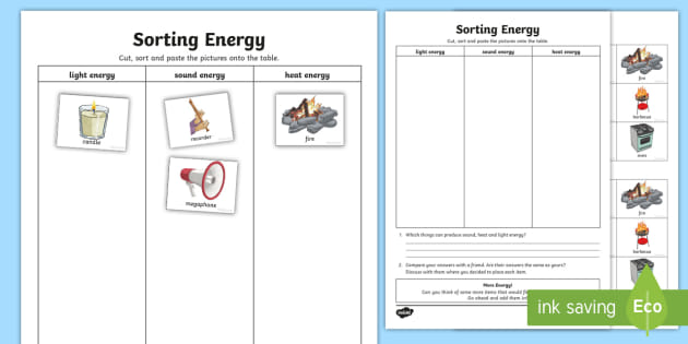 types of worksheet