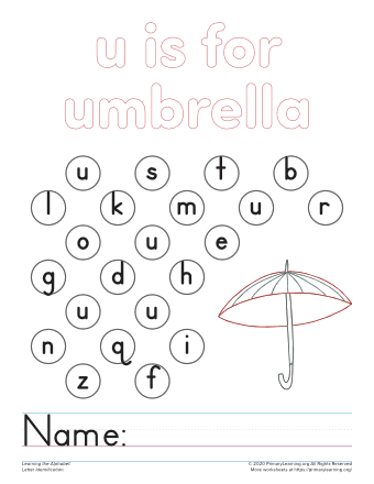 Find The Letter U Worksheet  