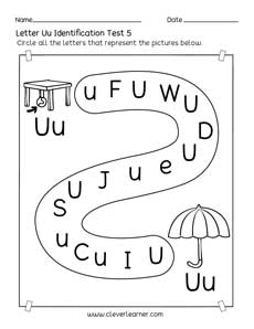 u worksheet for preschoolers