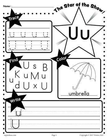 u worksheet for preschoolers