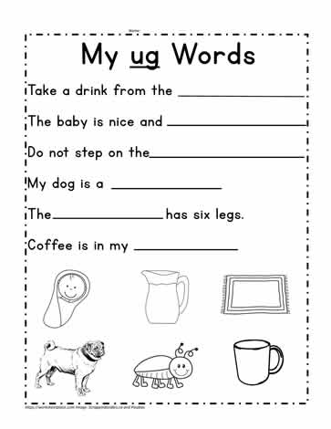 ug word family worksheet
