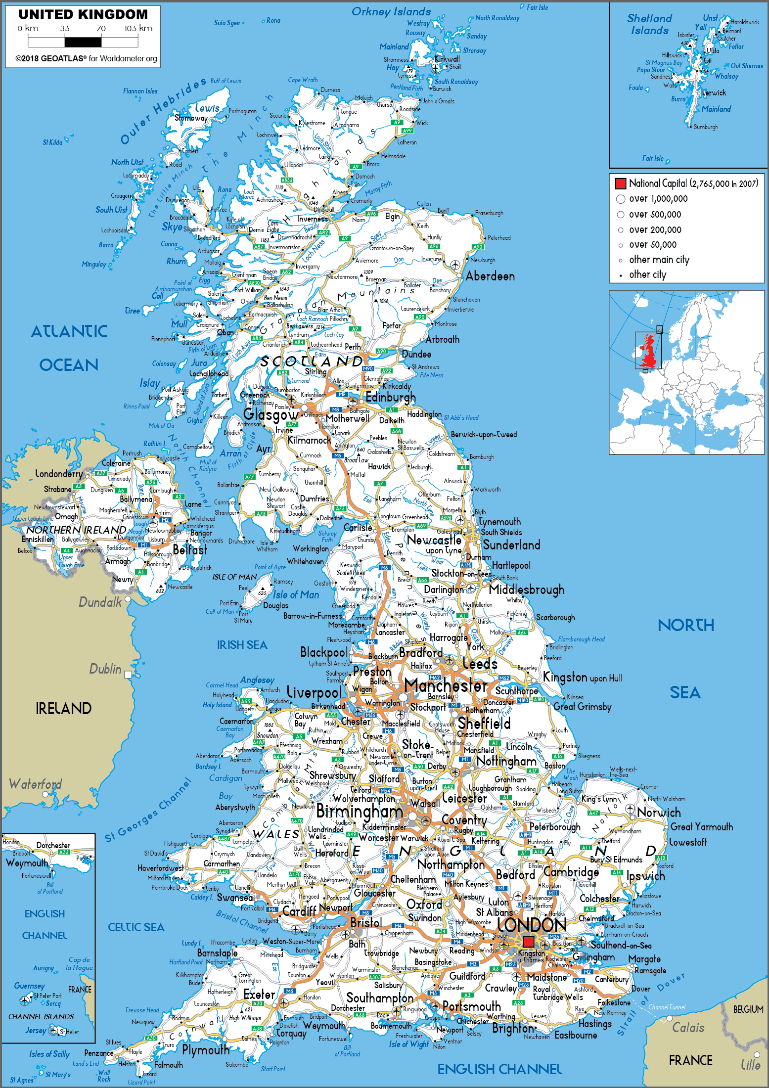 U.K. Map (Road) - Worldometer