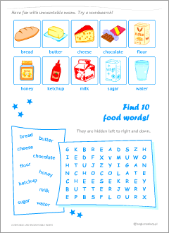Countable and uncountable nouns worksheets | English grammar ...