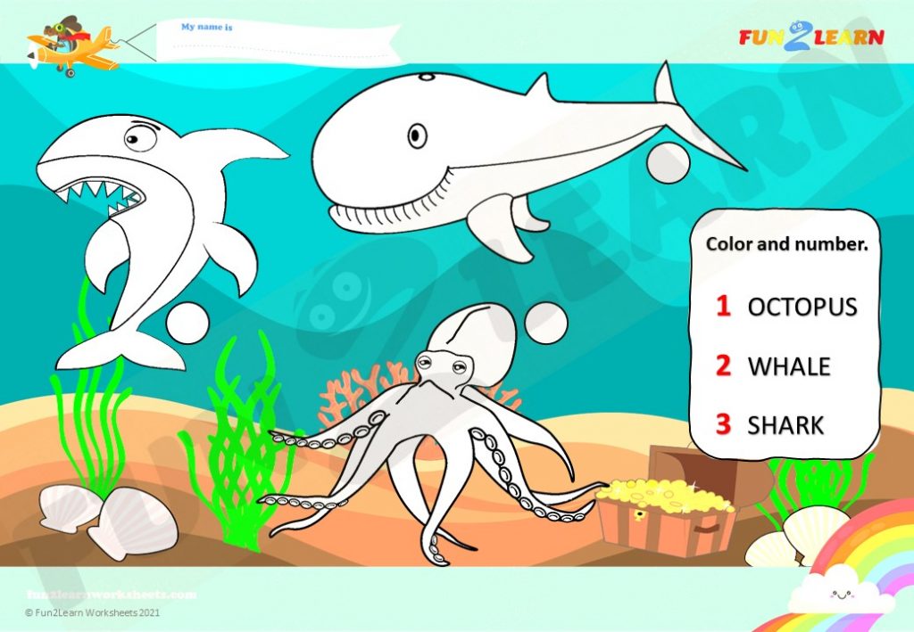 Under The Sea | Fun Kids English | Worksheet - Fun2Learn