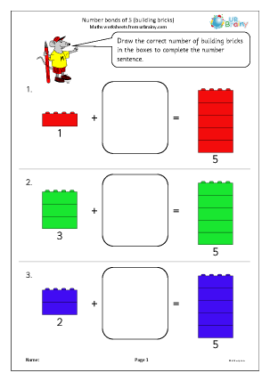 Addition Maths Worksheets for Later Reception (age 4-5) - URBrainy.com