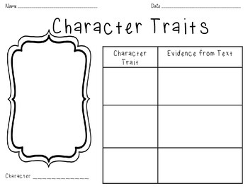 Character Traits Worksheet | Character trait worksheets, Character ...
