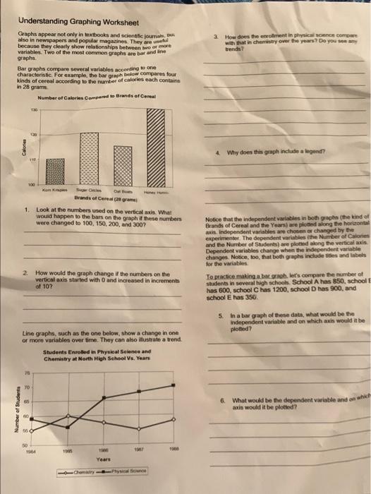 understanding graphing worksheet answers