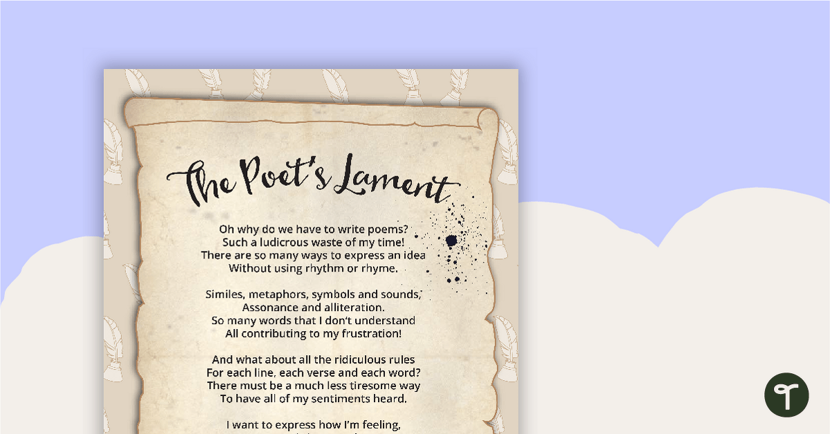 Elements of Poetry Worksheet - Structure, Rhyme and Rhythm | Teach ...