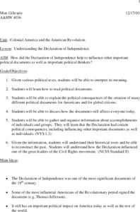 understanding the declaration of independence worksheet