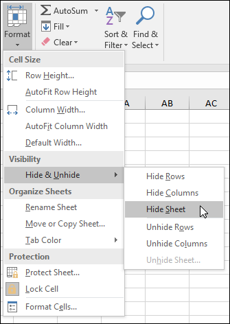 unhide worksheet excel 2010