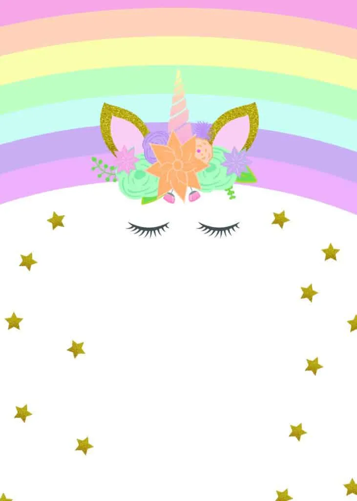 unicorn invitations for birthday party printable