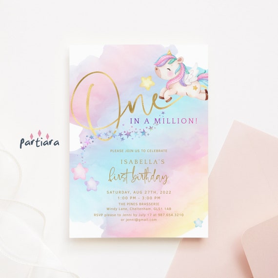 unicorn invitations for birthday party printable