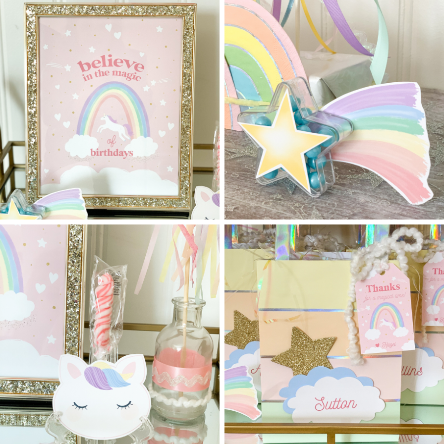 unicorn printable party favors