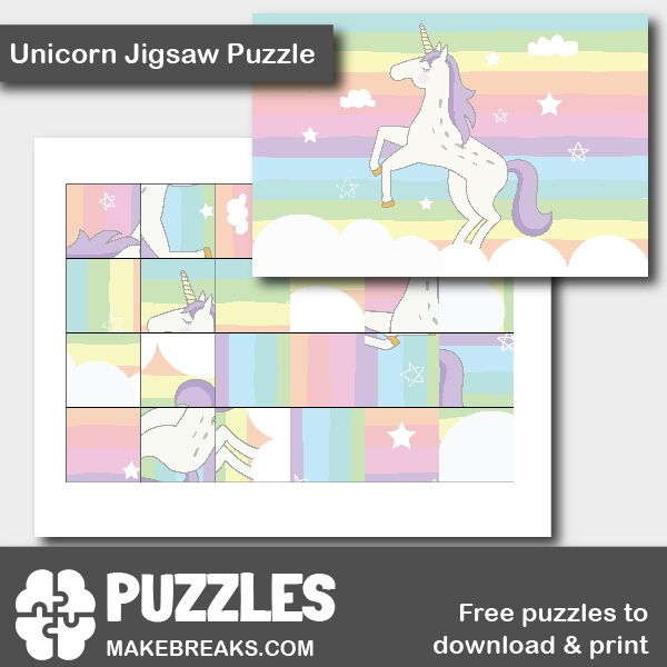 Free Printable Unicorn Jigsaw Puzzle - Make Breaks