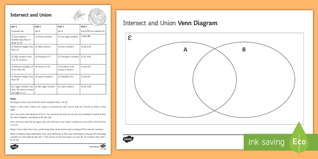 Intersect and Union: Venn Diagram Game | GCSE Maths - Twinkl