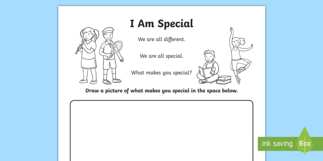 I Am Special Worksheet / Worksheet (Lehrer gemacht) - Twinkl