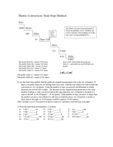 unit 1 chemistry for life metric conversion worksheet answers