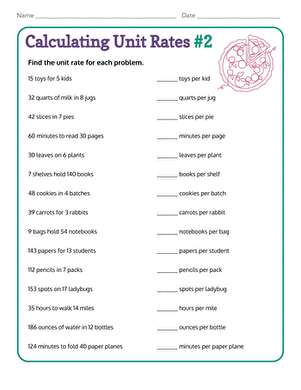 Calculating Unit Rates #2 | Interactive Worksheet 