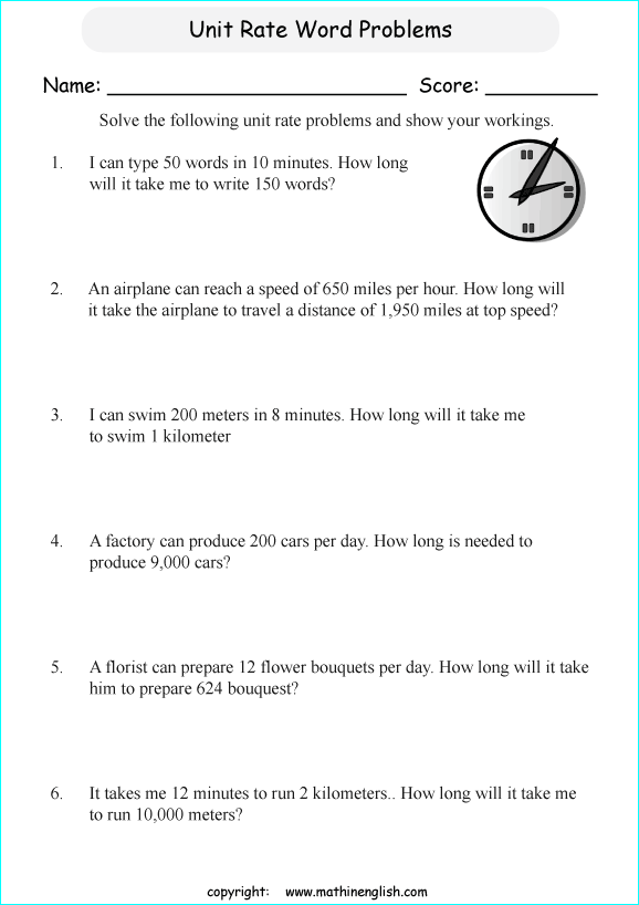 Printable primary math worksheet for math grades 1 to 6 based on ...