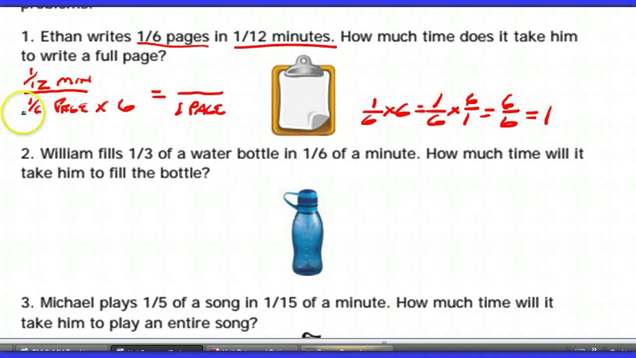 unit rates and ratios of fractions matching worksheet answers