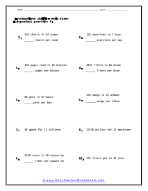 Unit Rates Worksheets
