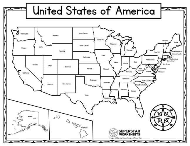 USA Map Worksheets -Worksheets Library
