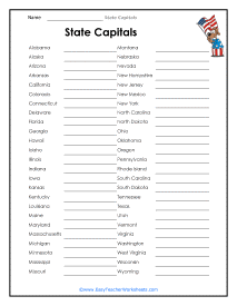 united states of america name the state worksheet answers