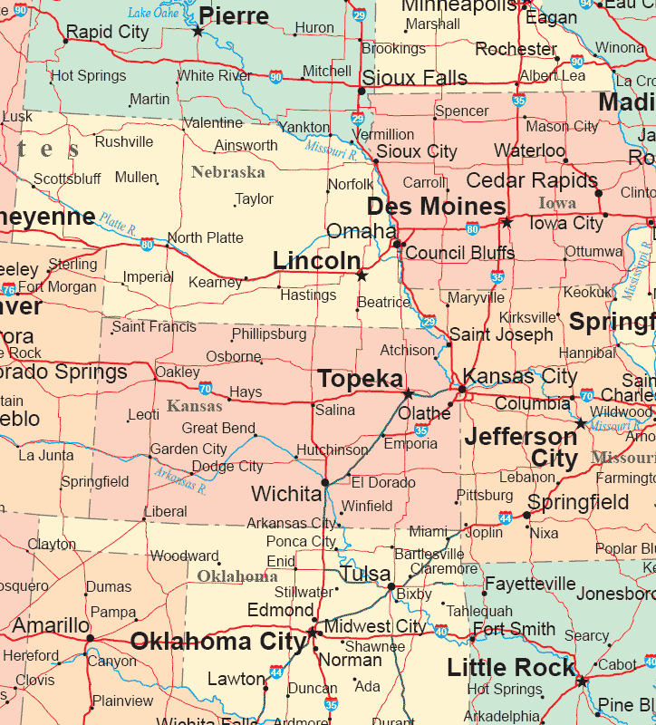 united states road map with cities printable