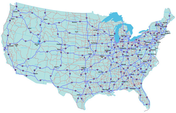 united states road map with cities printable