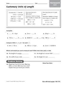 units of length worksheet answers