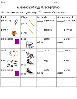 units of measure worksheet