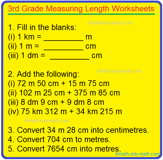 units of measurement worksheet 3rd grade