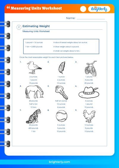 Free Measuring Units Worksheets for Kids [PDF] Brighterly