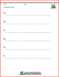 unmarked number line worksheet