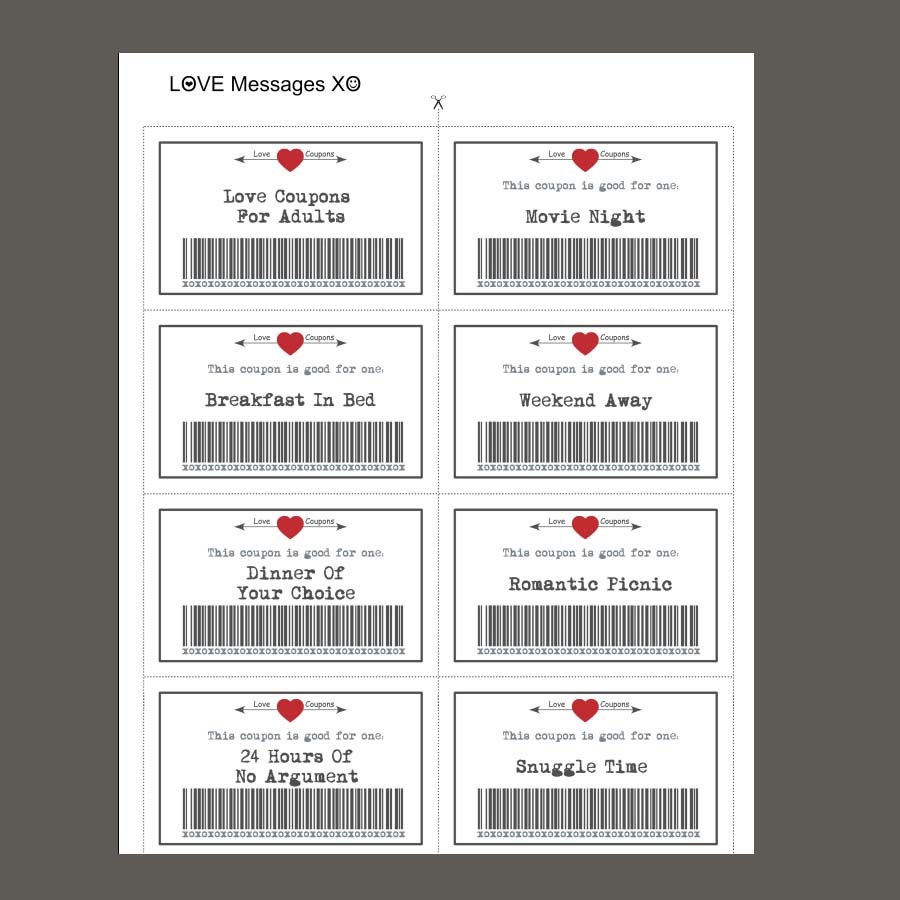 Love Coupons, 39 Printable Coupons, Valentine Printable ...