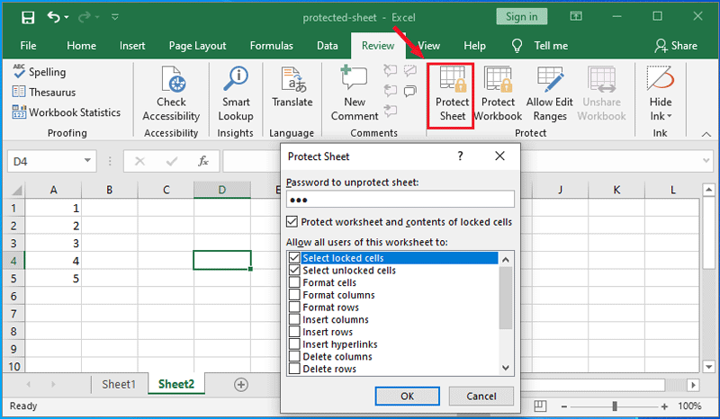 2 Ways to Unprotect Excel Sheet 2016/2019 without Password