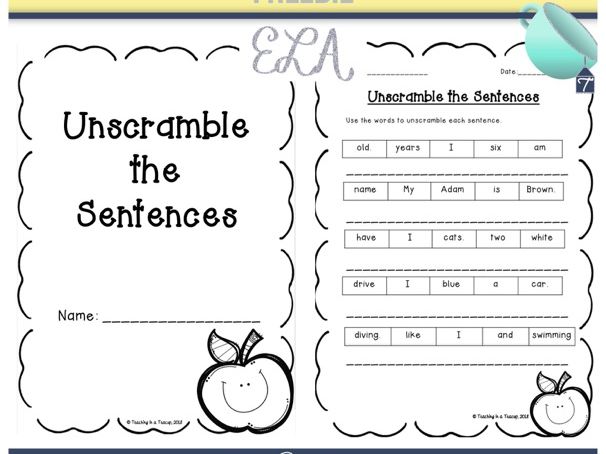 FREEBIE - Unscramble the Sentences  