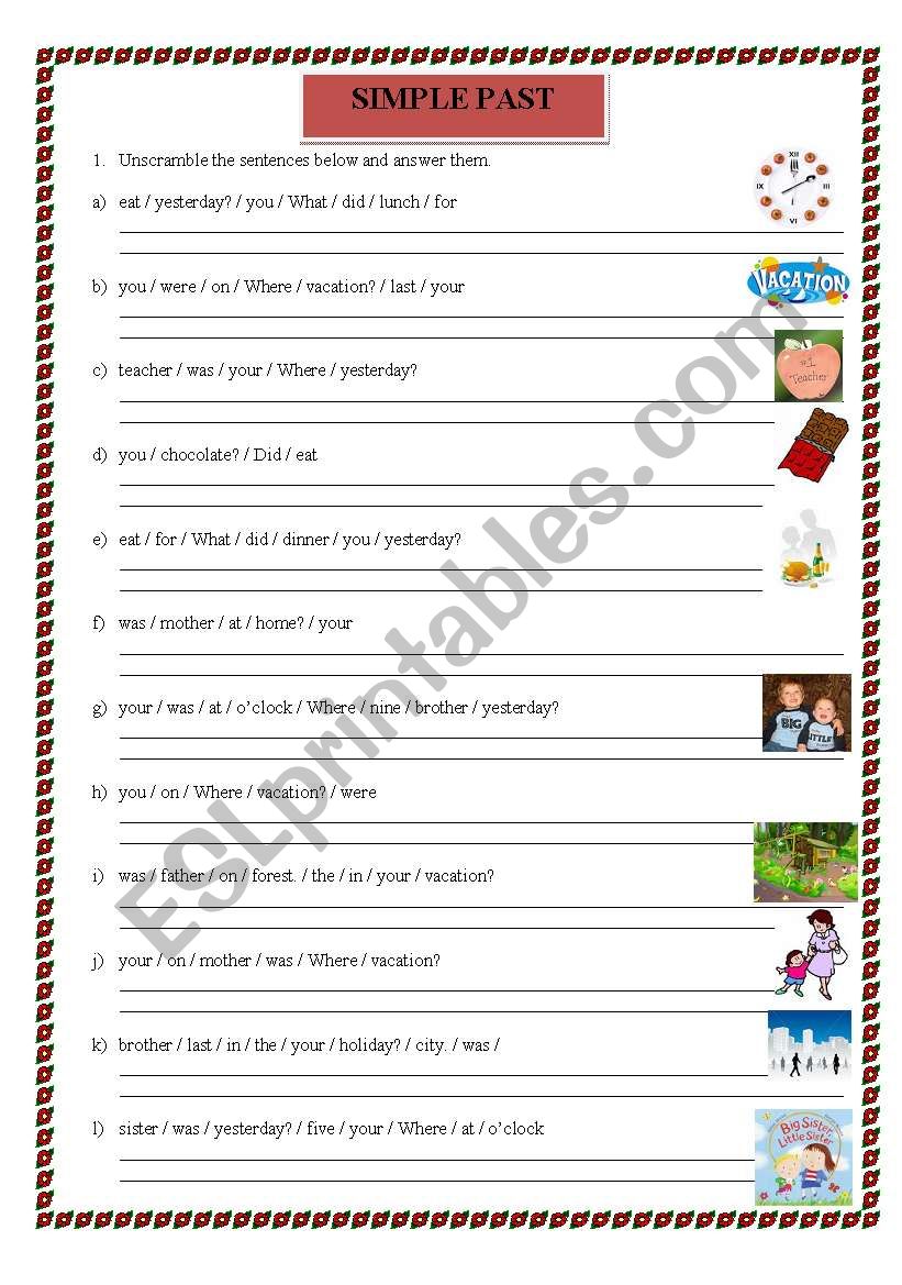 unscramble worksheet