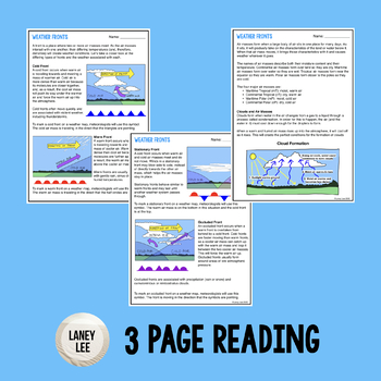 Weather Fronts &  Air Masses - PDF &  Digital Guided Print Version