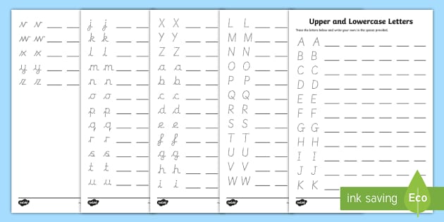 upper and lower case alphabet worksheet