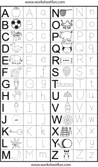 upper and lowercase letters tracing worksheet