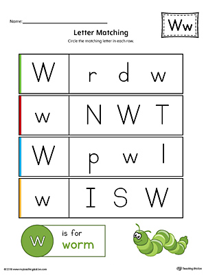 upper letter w worksheet