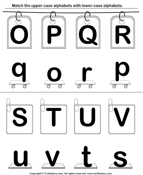 Connect Upper and Lowercase Letters | Turtle Diary Worksheet