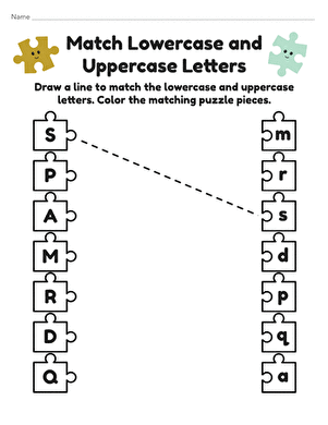 Match Lowercase and Uppercase Letters | Interactive Worksheet ...