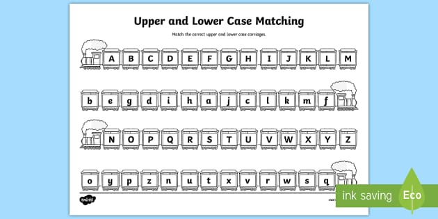 Capital letters and lowercase letters worksheet | Twinkl