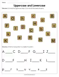 Uppercase and Lowercase Worksheet by Teach Simple