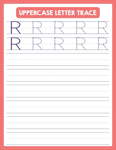 Premium Vector | Uppercase letter tracing handwriting worksheet ...